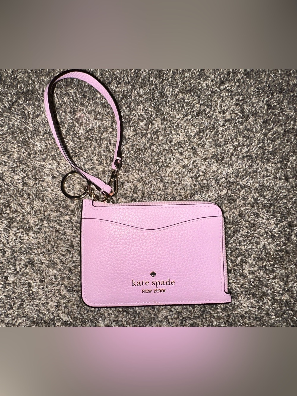 kate spade light pink pebbled leather wristlet card case